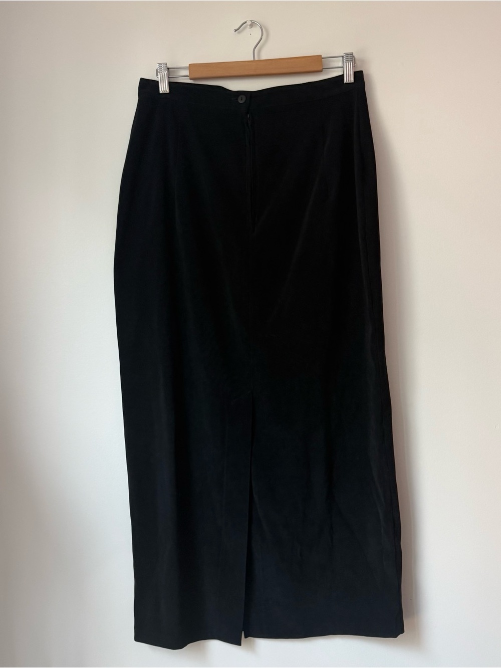 Vintage 90s Penmans Made in Canada Black Maxi Pencil Skirt Back Slit Size 13/14